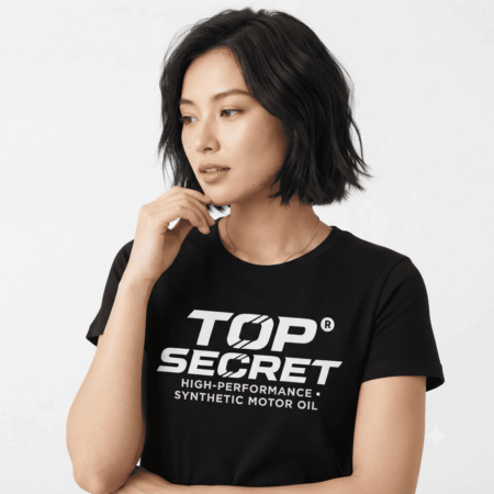 เสื้อยืดสตรีทสีดำ Top Secret High-Performance